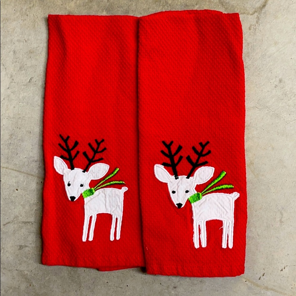Reindeer Holiday Dish Towels
